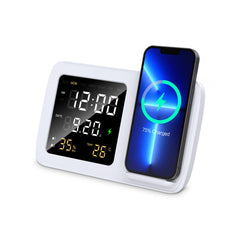 three in one alarm clock wireless charging calendar