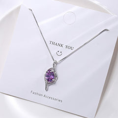 Clavicular amethyst pendant