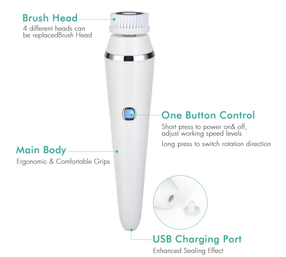 4 In 1 New Rechargeable Facial Cleansing Brush